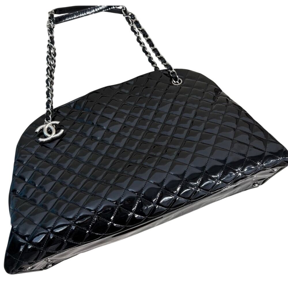 Chanel Black Quilted Patent Leather XL Just Mademoiselle Pristine - Picture 8 of 16